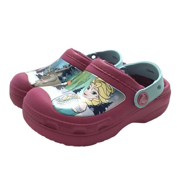 Crocs Other - Crocs Toddler Girls Sz 10/11 Fuchsia Disney Frozen